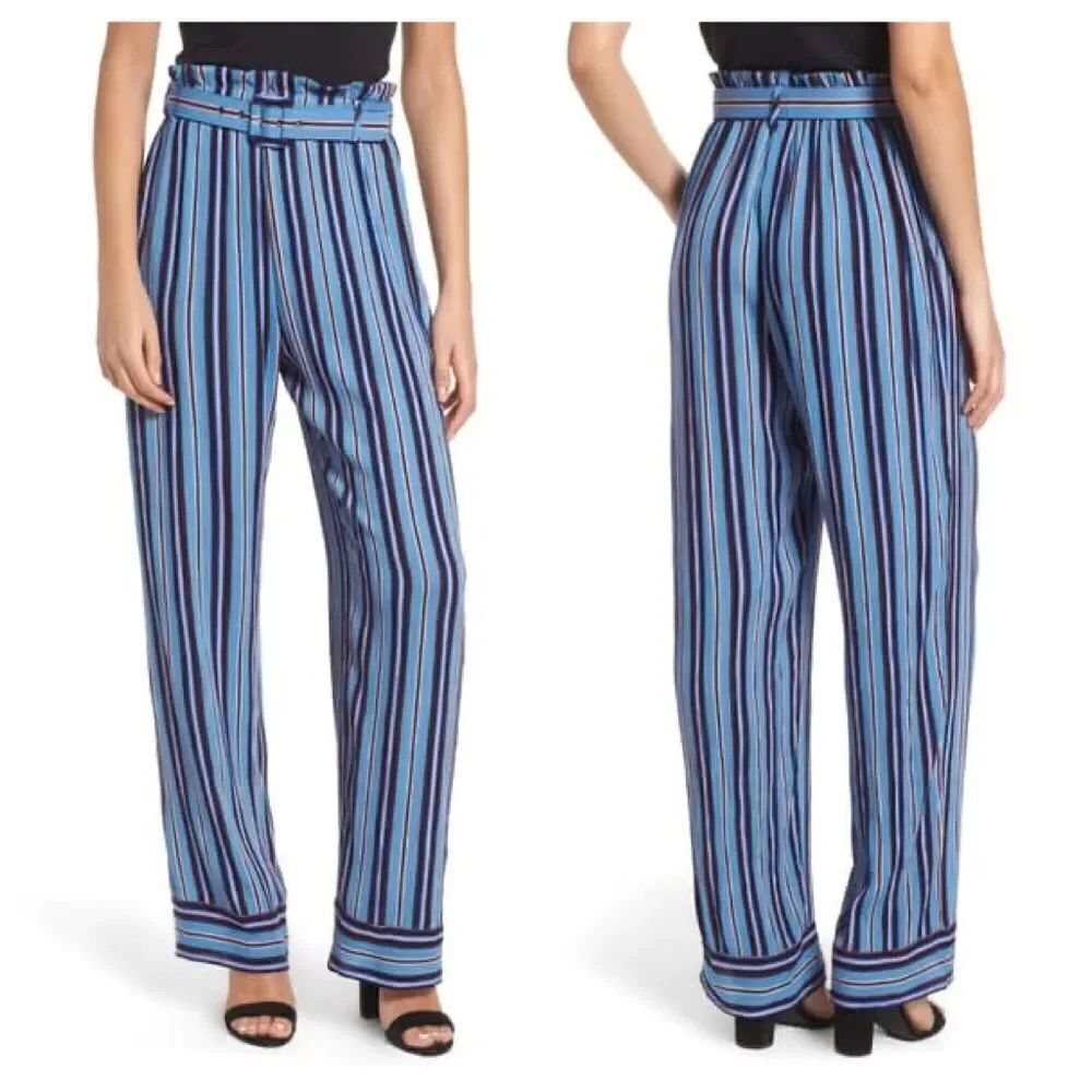 Band of Gypsies Blake Stripe Paperbag Waist Pants